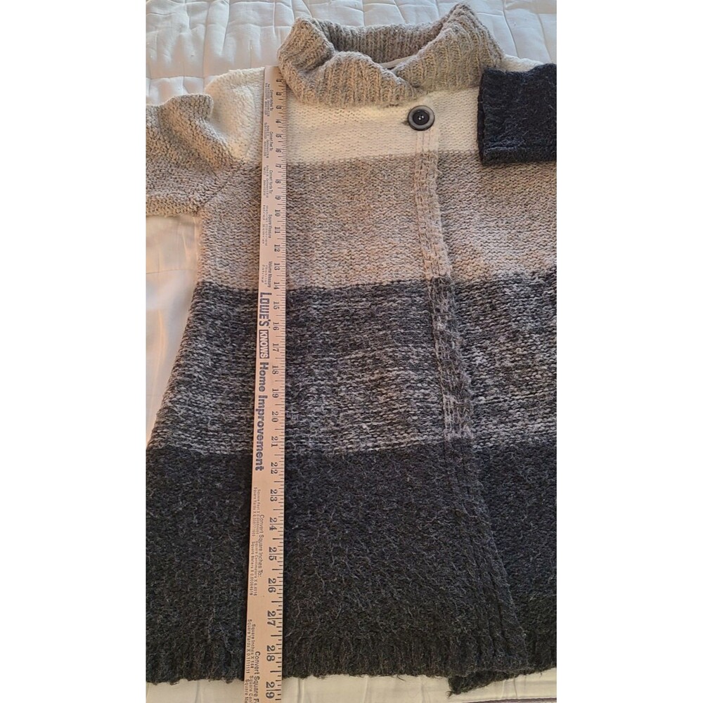 Betty Betty Firenze Italian Wool Blend Color Block Long Cardigan Sweater Sz S - Picture 11 of 13